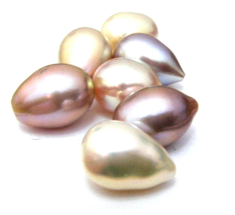 Natural Colours 9-10mm Half Drilled Drop Single Pearls